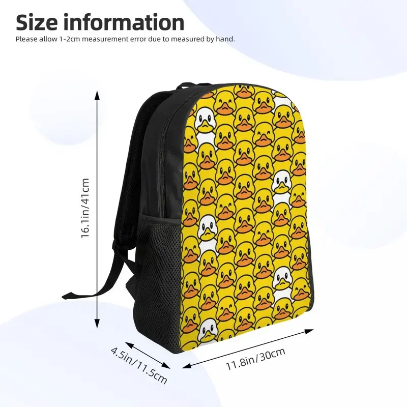 Mochila de viaje clásica de pato de goma de dibujos animados para hombres y mujeres, bolsa de libros para computadora escolar, bolsas de día para estudiantes universitarios