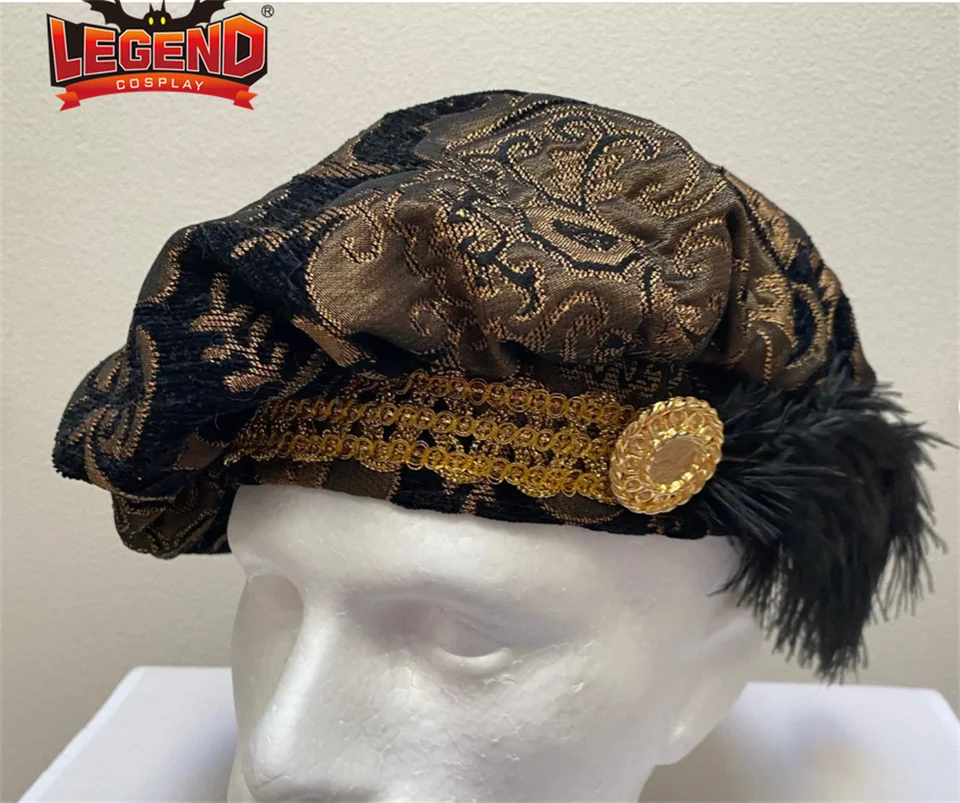 Sombrero Medieval Para Hombre – Gorra Tudor Renacentista, Disfraz Histórico Con Broche Y Cordones, Ideal Para Cosplay Y Fiestas Temáticas