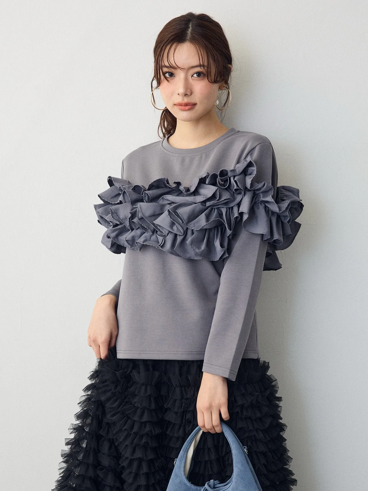 Heavy-Weight Splice Long Sleeve T-Shirt Women Spring Autumn Fashion Anti-Aging Match All Slimming Top Sweet Style Pure Color