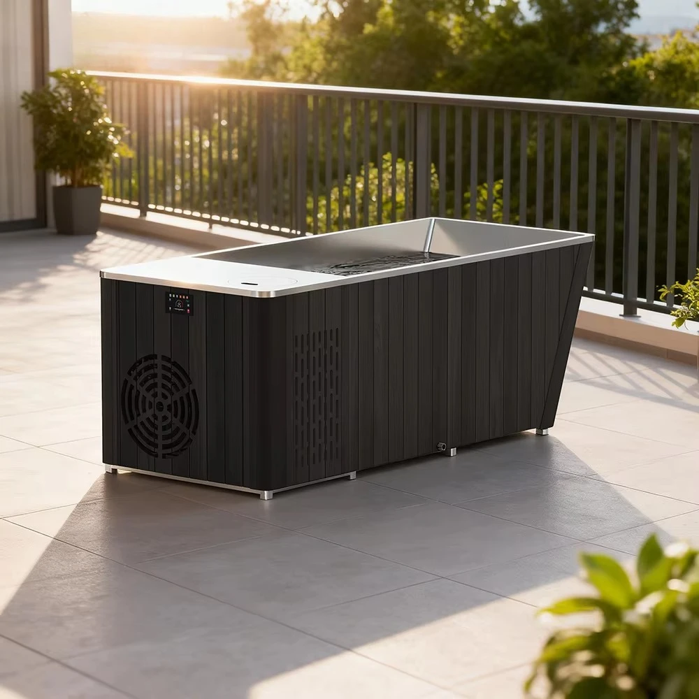 Syochi High-end Stainless Steel Material Outdoor Cold Plunge Tub with Chiller and Filter Suitable for Commerce