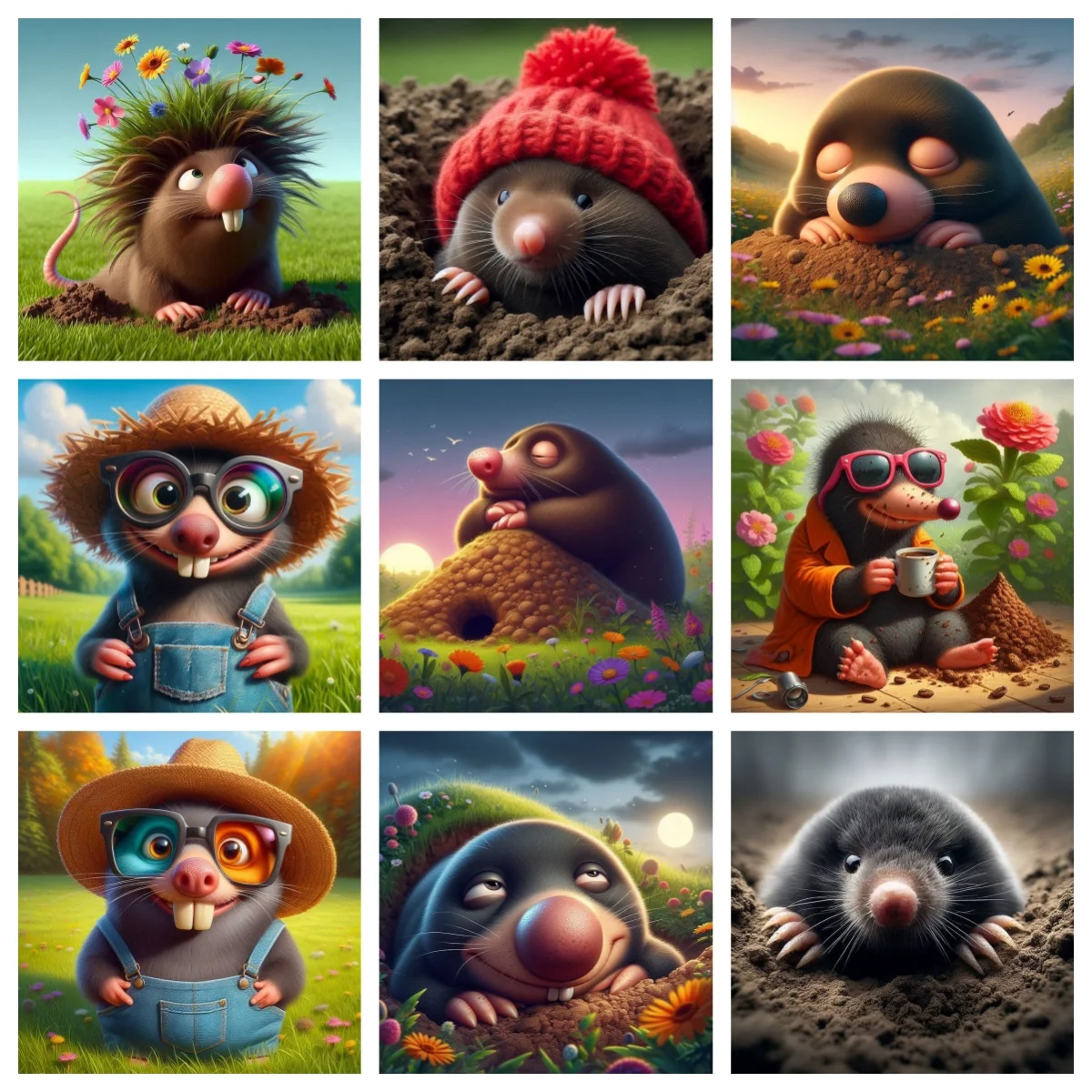 

Cartoon Mole 5D Diamond Painting Children's Painting DIY Diamond Embroidery Animal Living Room Wall Decor Relieve Stress Hand