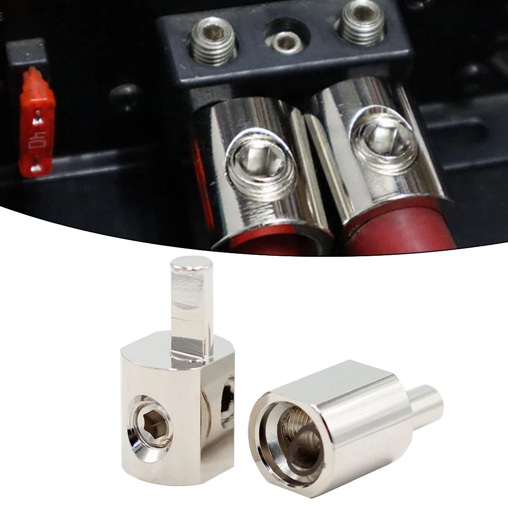 1 Pair 6061 Aluminum Car Audio Power Terminal Blocks Input Wire Reducer 1-4AWG  Power Ground Wire Terminal Auto Electronics