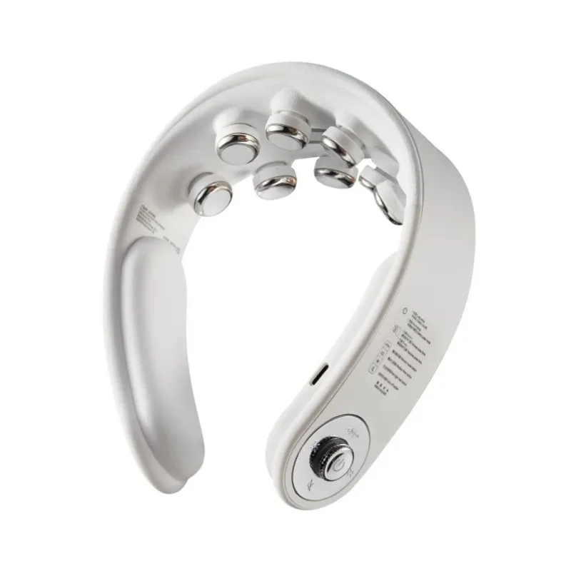 

Portable Private Label Smart Pulse Neck Massager with Heating Point Vibration and LED Light for Home Use
