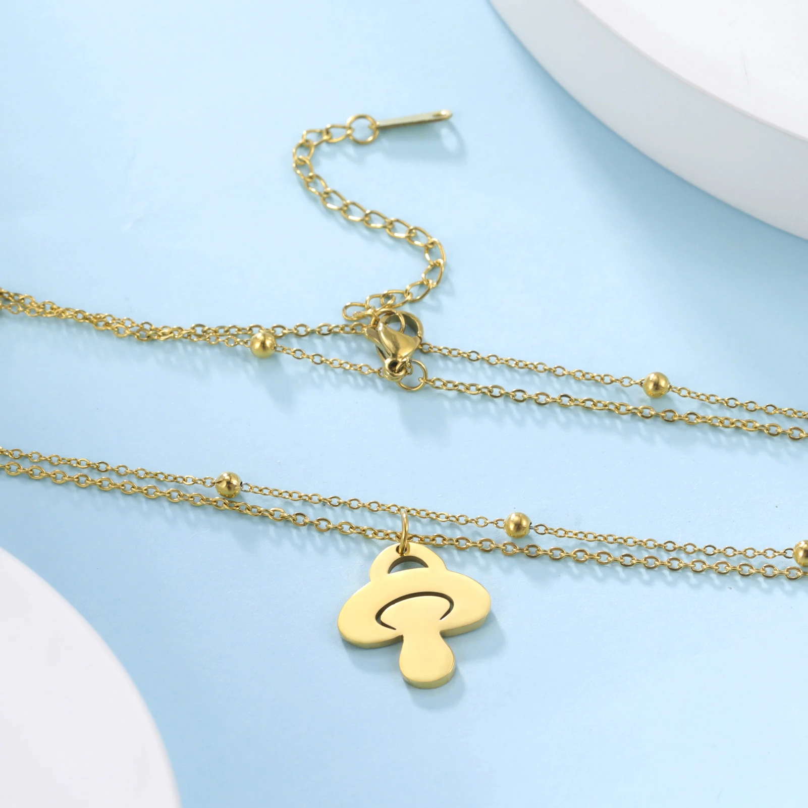 Cute Pacifier Styling Pendant Double Layer Necklace For Women Simple Metal Accessories Lovely Girls Jewelry Exquisite Chain