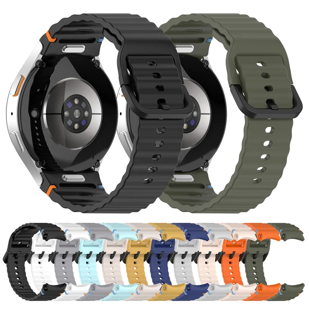 Silicone strap for Samsung Galaxy watch 4 4classic 5 5pro 6 6classic 7 FE button band Press the strap Quick release strap access