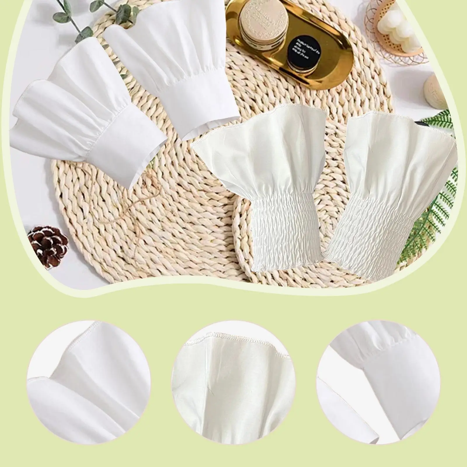 

1 пара манжет с рюшами из мягкой ткани, легкие, для женщин и девушек