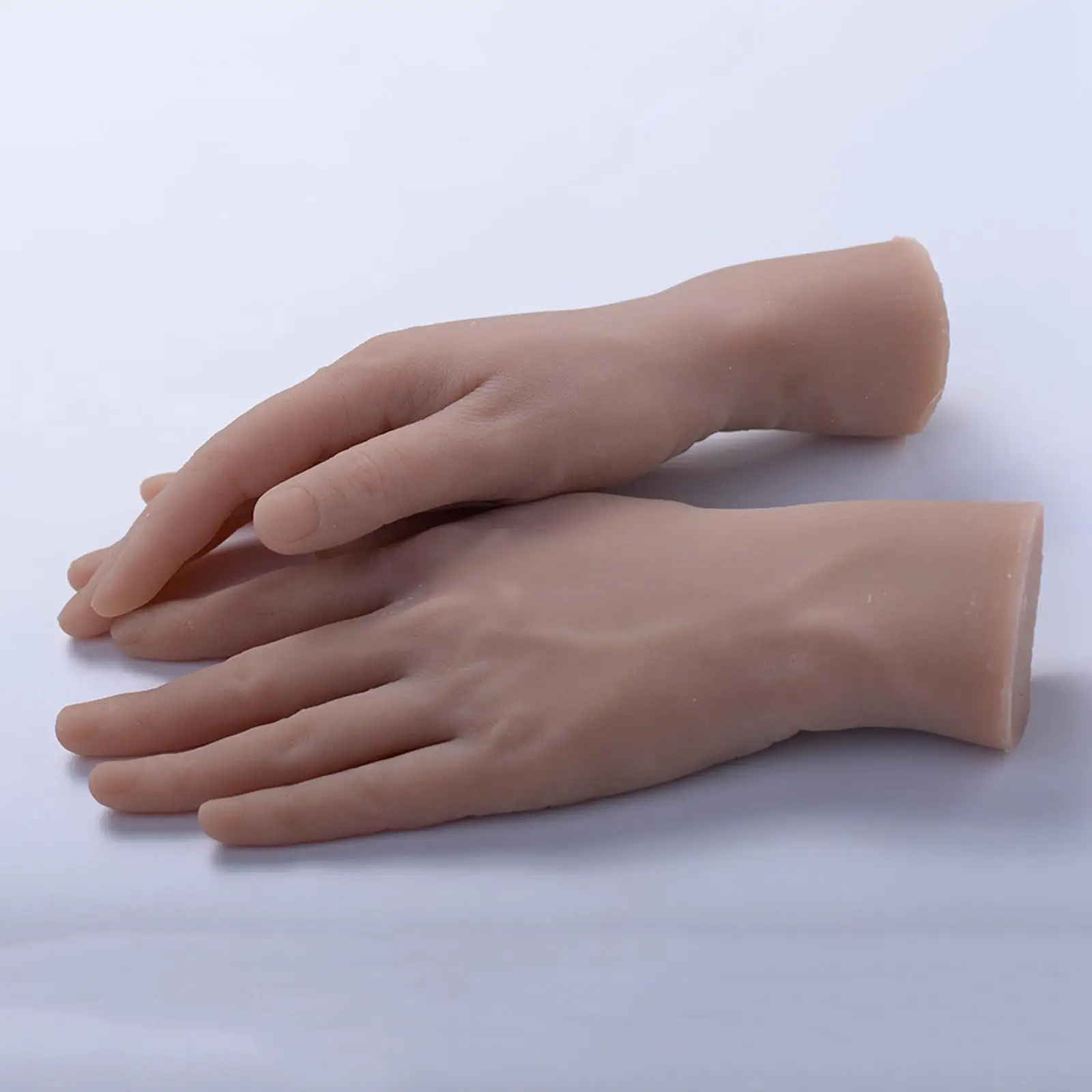 2 Stuks Zachte Praktijk Handmodel 3d Flexibele 1:1 Volwassen Mannequin Nep Huid Salon Nail Art Training Tool