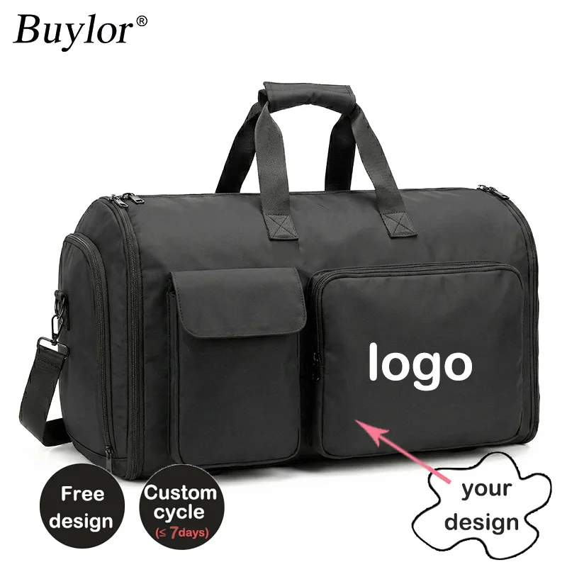 

Buylor Custom Logo Travel Bag Large Capacity Fitness Bag Portable Luggage Bag for Business Lightweight Oxford Travel Storage Bag