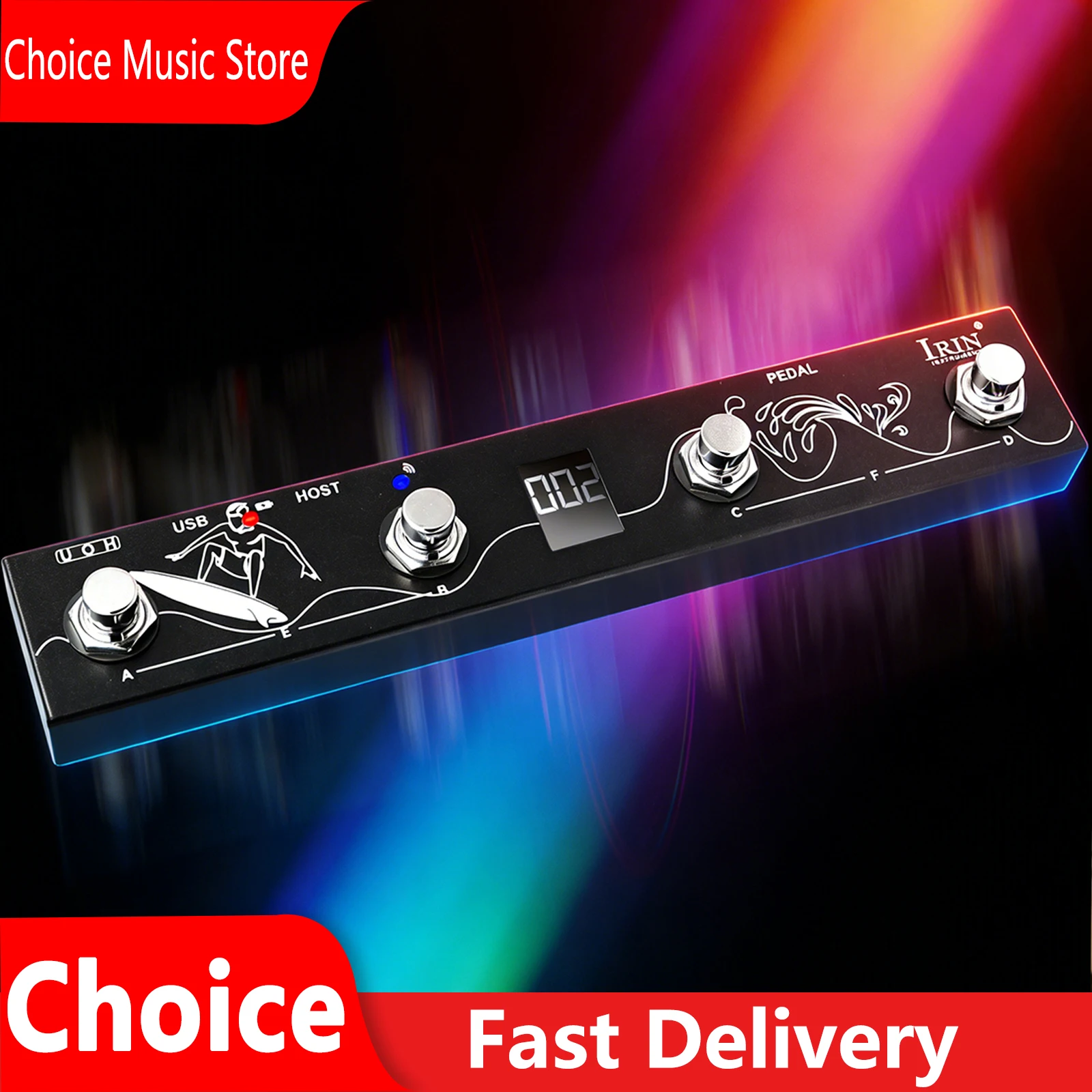 

Беспроводной MIDI-контроллер IRIN Chocolate Plus Pro с 4 кнопками и ножным переключателем, поддержка функции управления MIDI-хостом