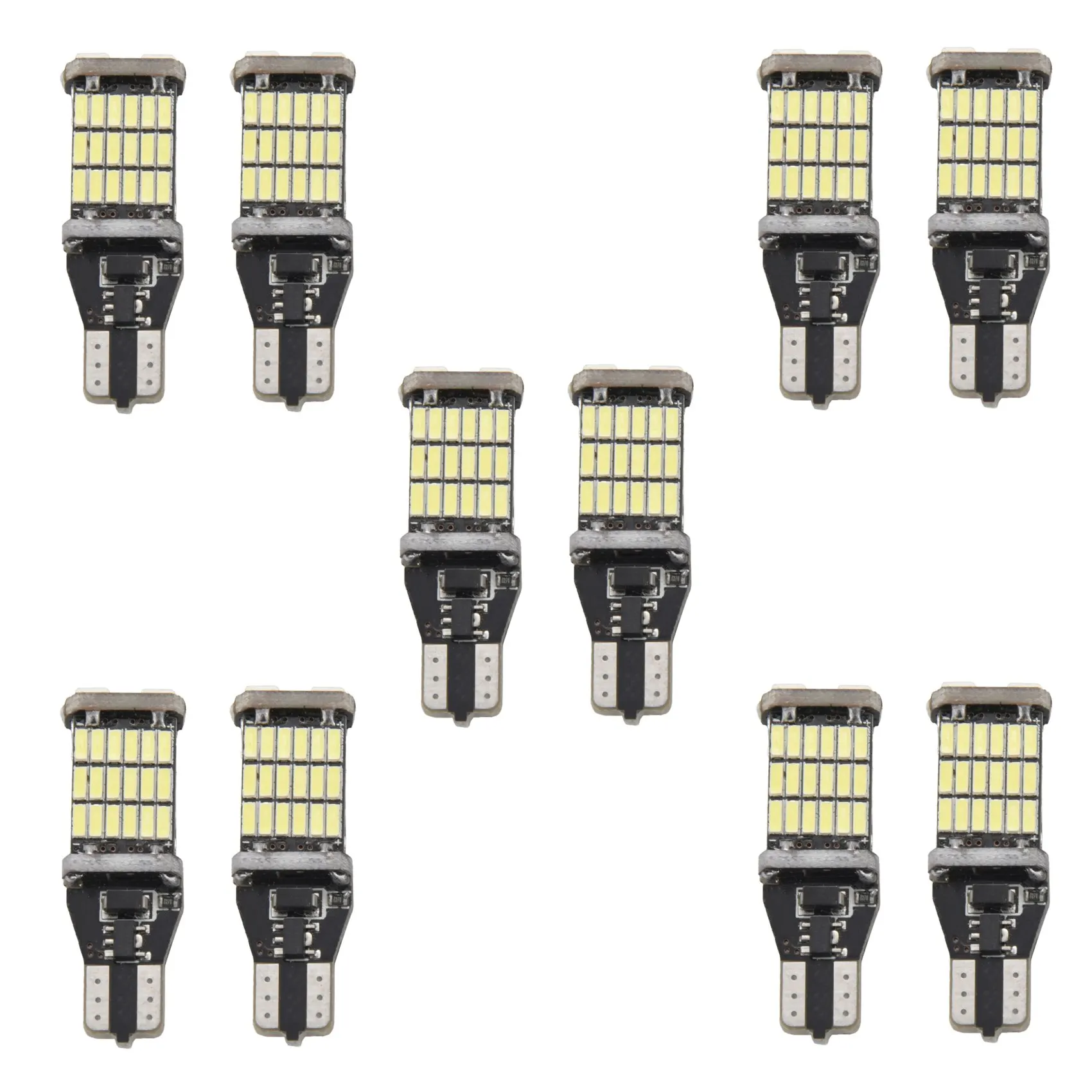 

10Pcs T15 W16W LED Backup Light Bulb 920 921 912 Error Free 4014 45Smd Highlighting Brake Light Bulb Dc12v