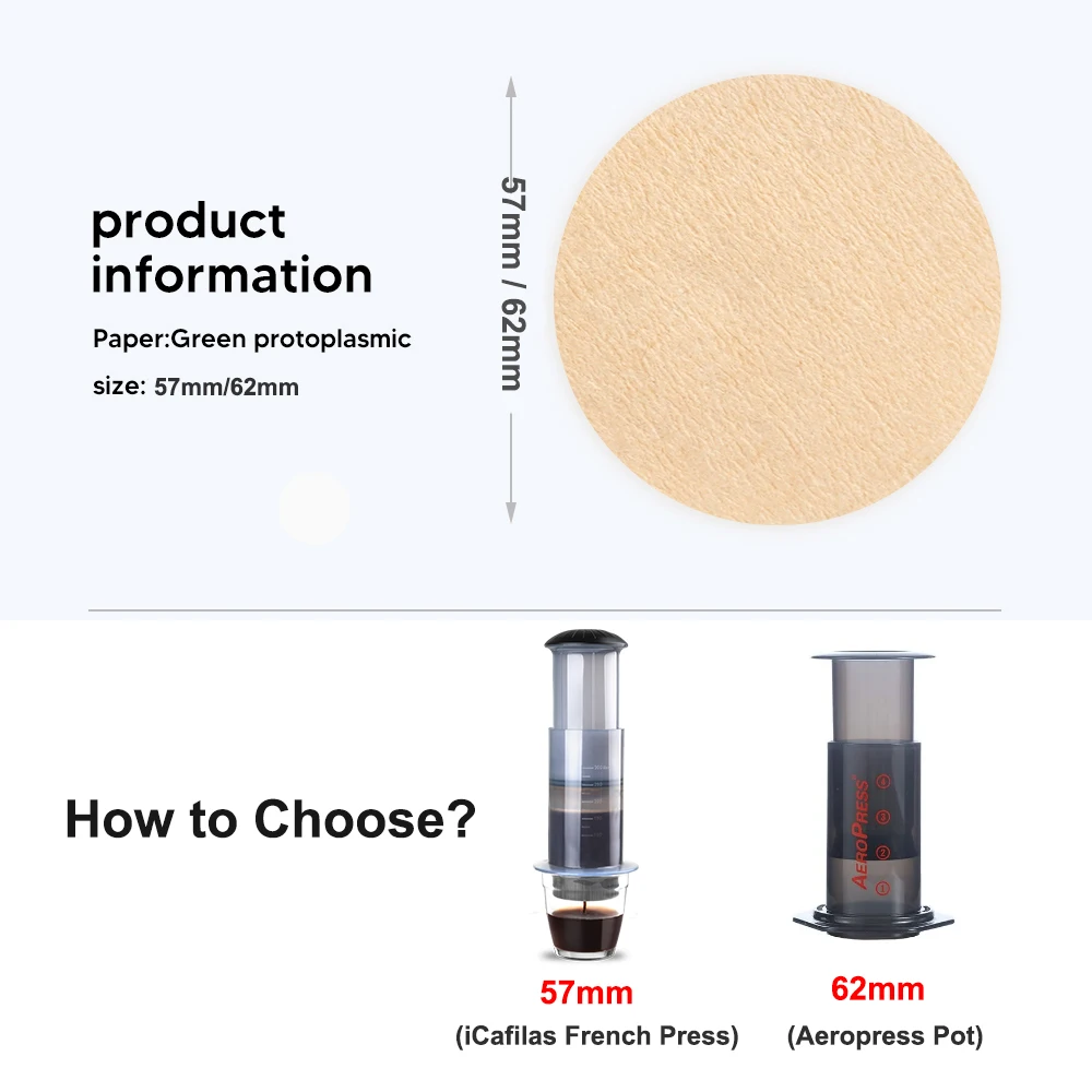 57mm/62mm Coffee Filter Paper Espresso Coffee Maker Portafilter Replacement Filter Paper For Aeropress Coffee Accessories