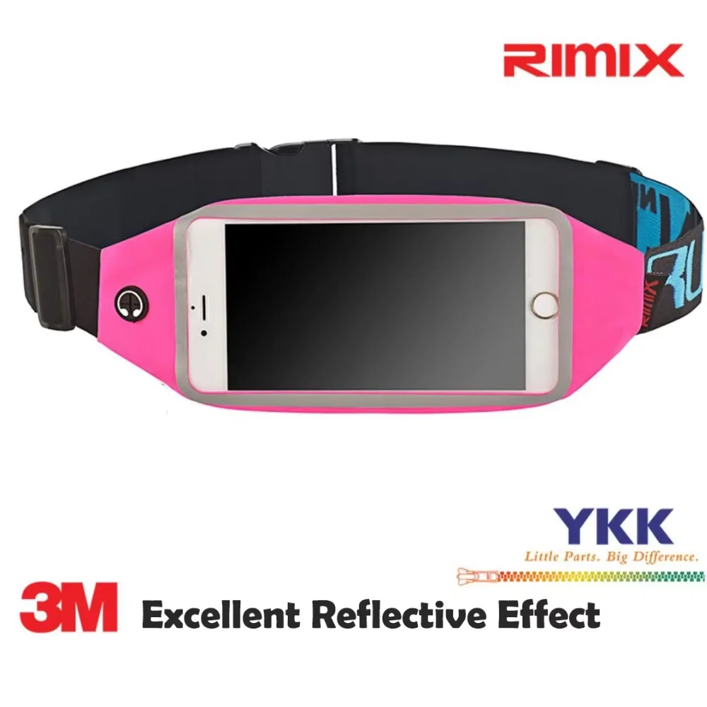 RIMIX Unisex Waterproof Running Belt Waist Bag for 6-Inch Phone Sport Waist Band for Fitness Jogging Marathon Gym Fitness