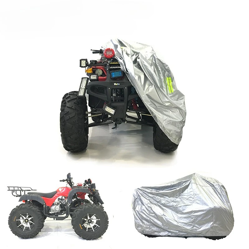 

Универсальный чехол для квадроцикла/мотоцикла/скутера/карта из водонепроницаемой ткани 210D, защита от пыли и УФ-излучения, черный/серебристый