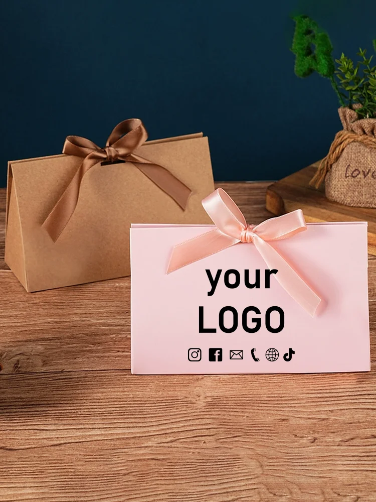20 Stück Hochwertige Faltbare Geschenkboxen für Hochzeiten, Weihnachten, Geburtstagsfeiern, Mystery-Boxen mit Individuell Bedrucktem Logo – Detail 1