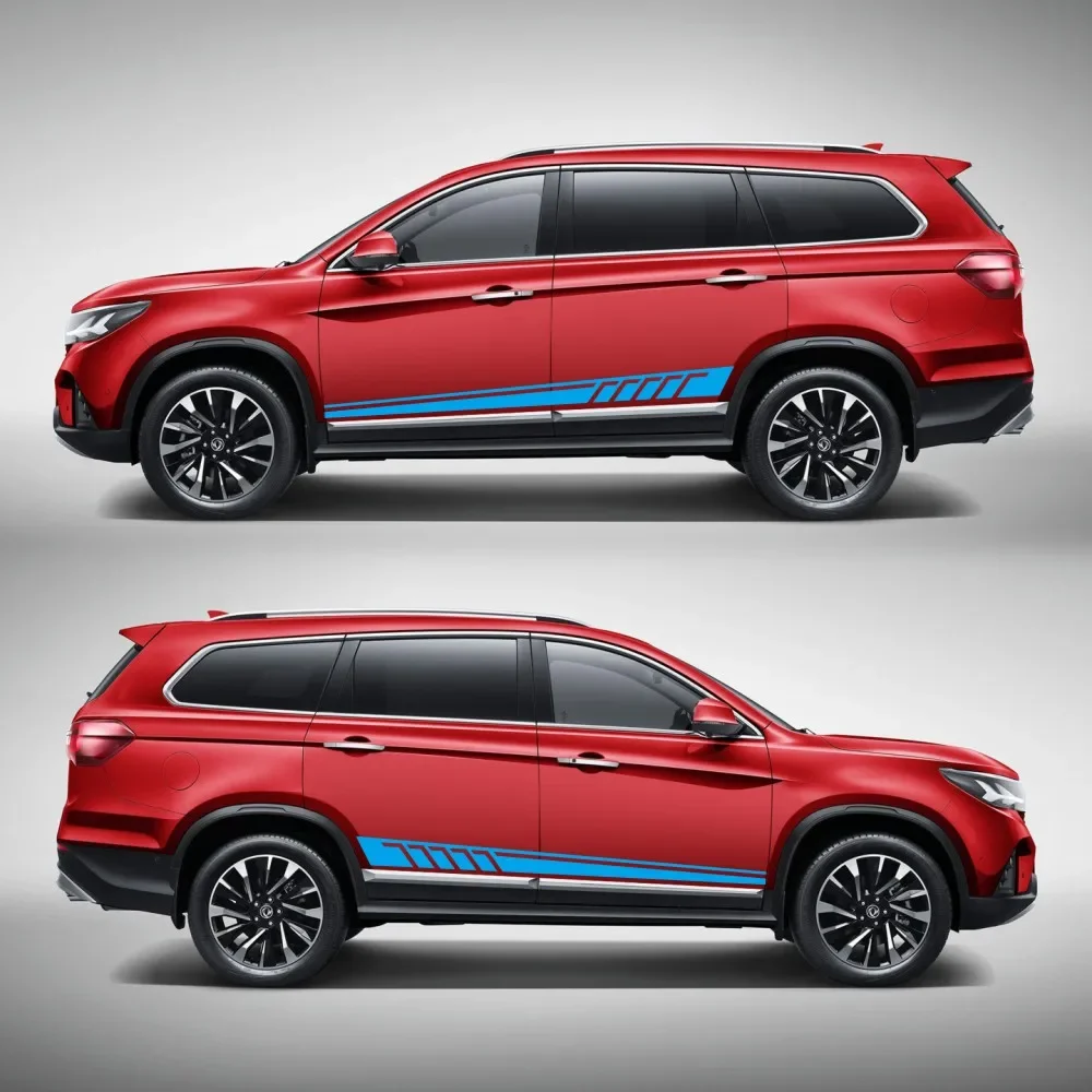 

New Auto Sports Racing Stripes Car Sticker Suvs DIY Modelling Adornment Body Side Door Waist Line Vinyl Decals