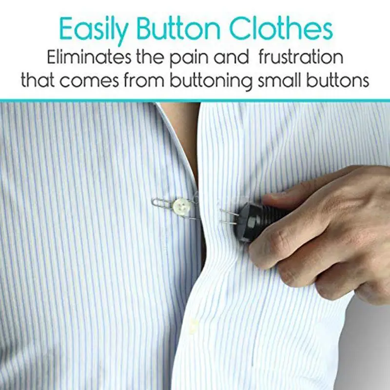 2 in 1 Dressing Buttonhook Zipper Pull Helper Button Hook Dressing Aid Assist Tools for Old Disablity Parkinsons Aids