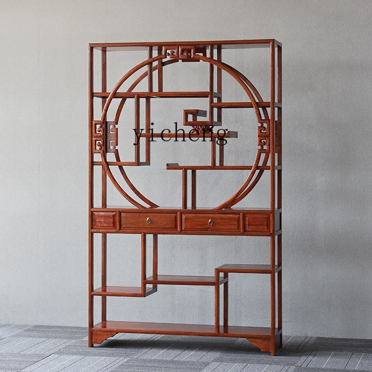 

ZK solid wood Chinese Bogu rack antique tea display cabinet living room partition rack