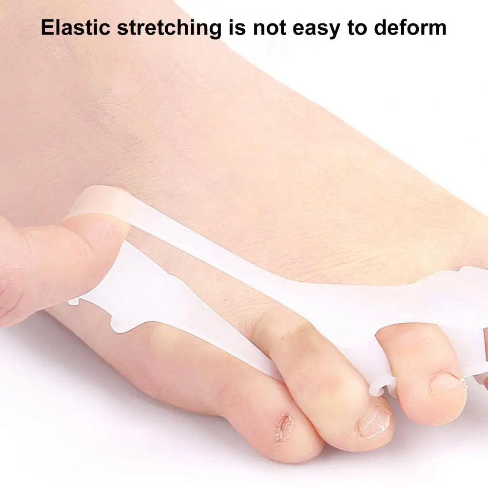 1 Pair Protective Toes Separator 3-Holes Design Bunion Corrector Soft Toe Straightener Spacers Stretchers Care Tool