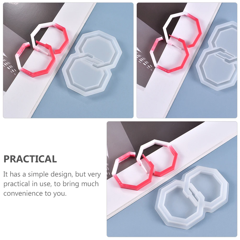 

2 Pcs Crystal Earrings Mold Diy Accessories Epoxy Resin for Crafts Jewelry Making