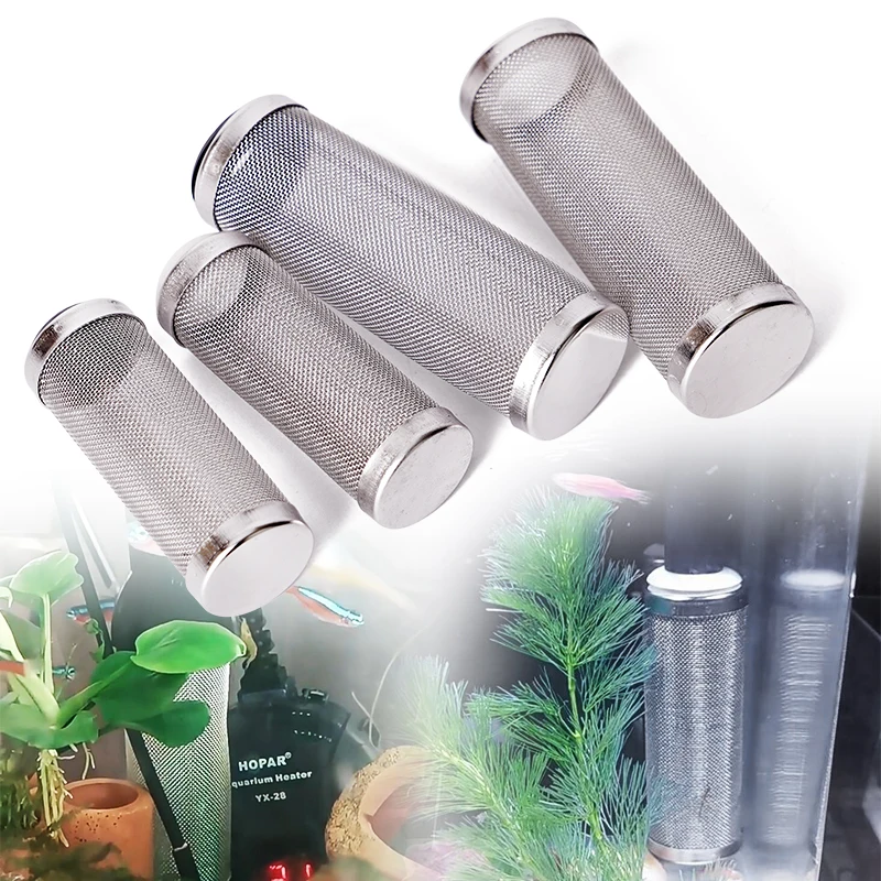 Fish Tank Filter Aquarium Inflow Inlet Filter Stainless Steel Mesh Net Guard Fish Tank Filter Accesories Intake Strainer Prefilt