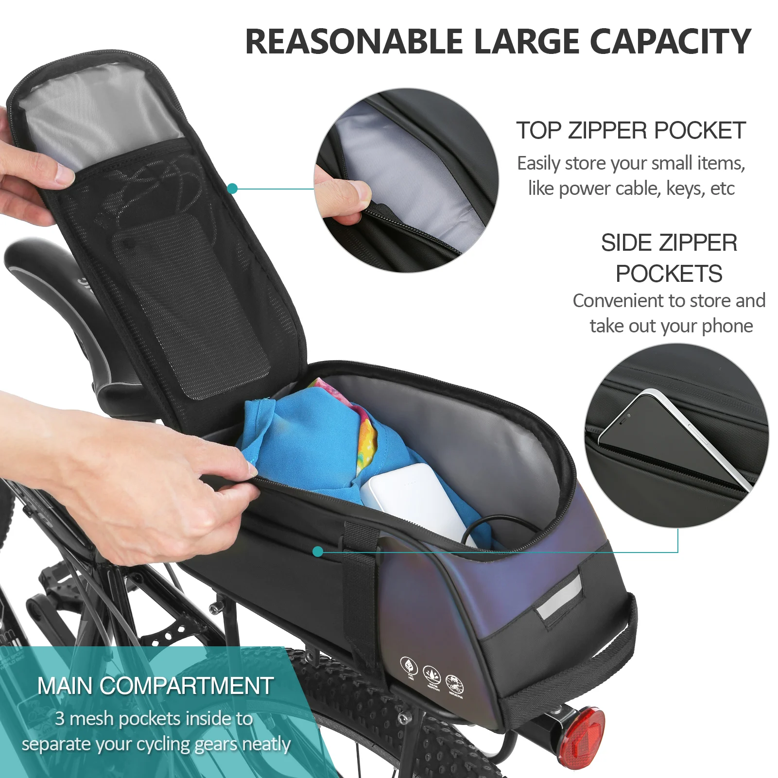 

Waterproof Bike Rear Rack Bag Carrier Cycle Rear Rack Should Bag pannier rack bag