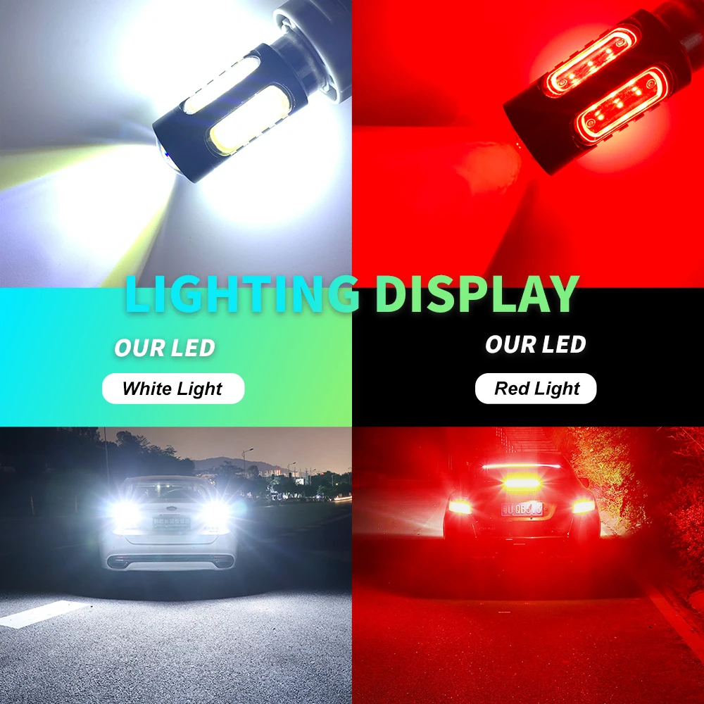 2X Signal Lamp 1156 LED BA15S P21W BAU15S PY21W Turn Signal Light COB T20 T25 7443 3157 1157 BAY15D P21/5W LED Brake Stop Lamps view 5