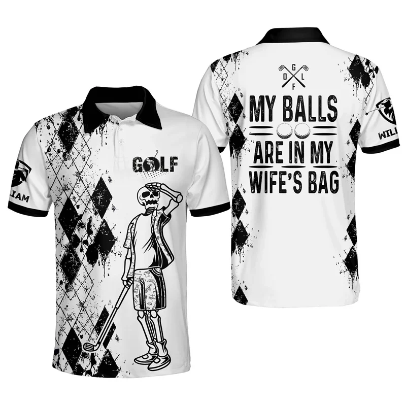 New 3d Golf Polo Shirts For Men If I Die Bury Me With My Golf Clubs Golf Parrten Print Polo Shirts Women Slim Gym Sports Tshirts