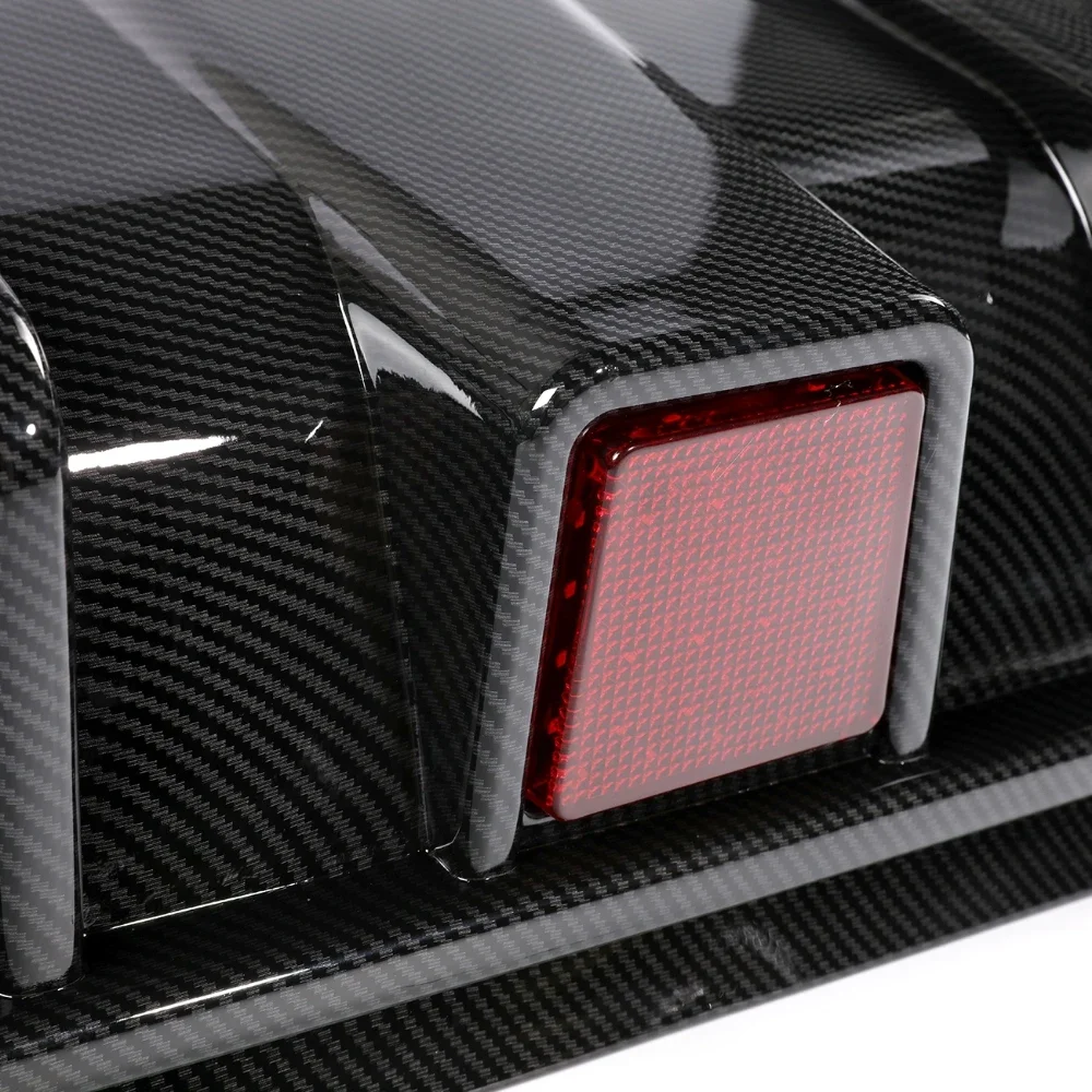 Rear Bumper Lip Spoiler Modification Diffuser For Infiniti Q50 2018-2021 Rear Bumper Cover Protector with LED Brake Lamp Red