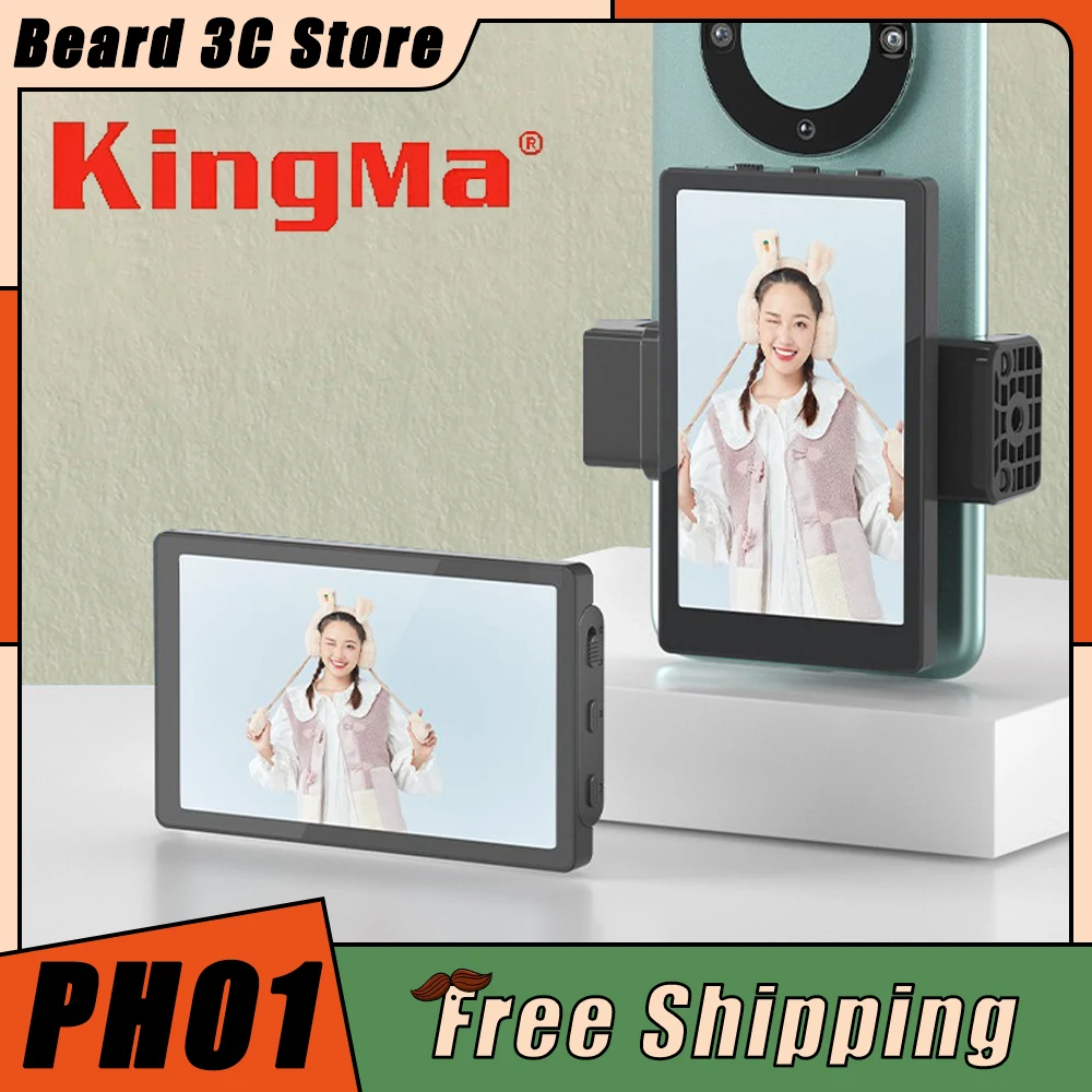 

Kingma Smartphone Vlog Selfie Monitor VL-PH01 Magnetic Screen Using Phone Rear Camera For iphone For Selfie Vlog Live Stream