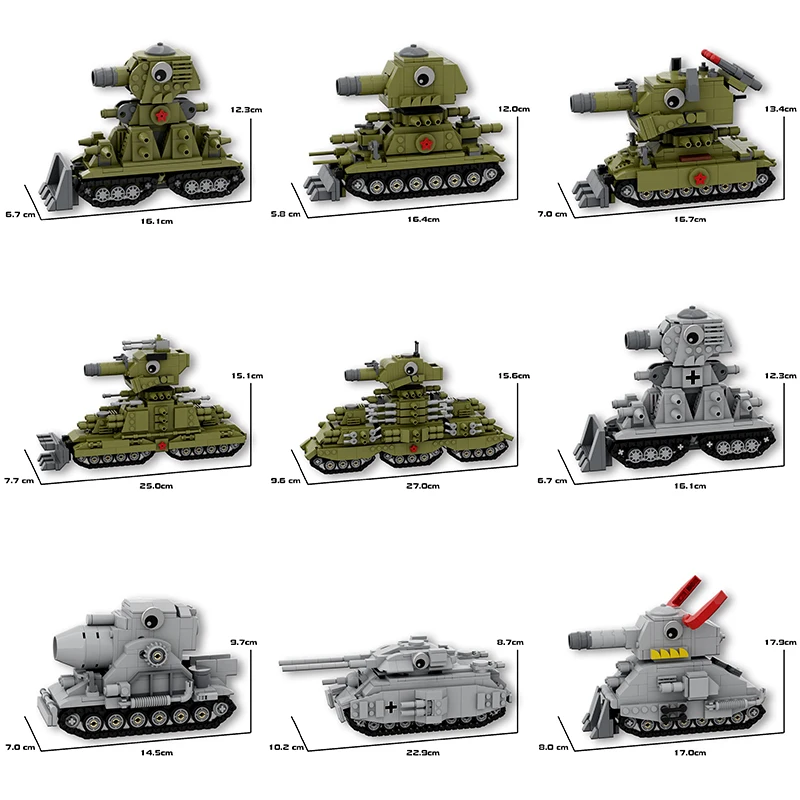 Sete cores criativo blocos de construção moc ii guerra mundial