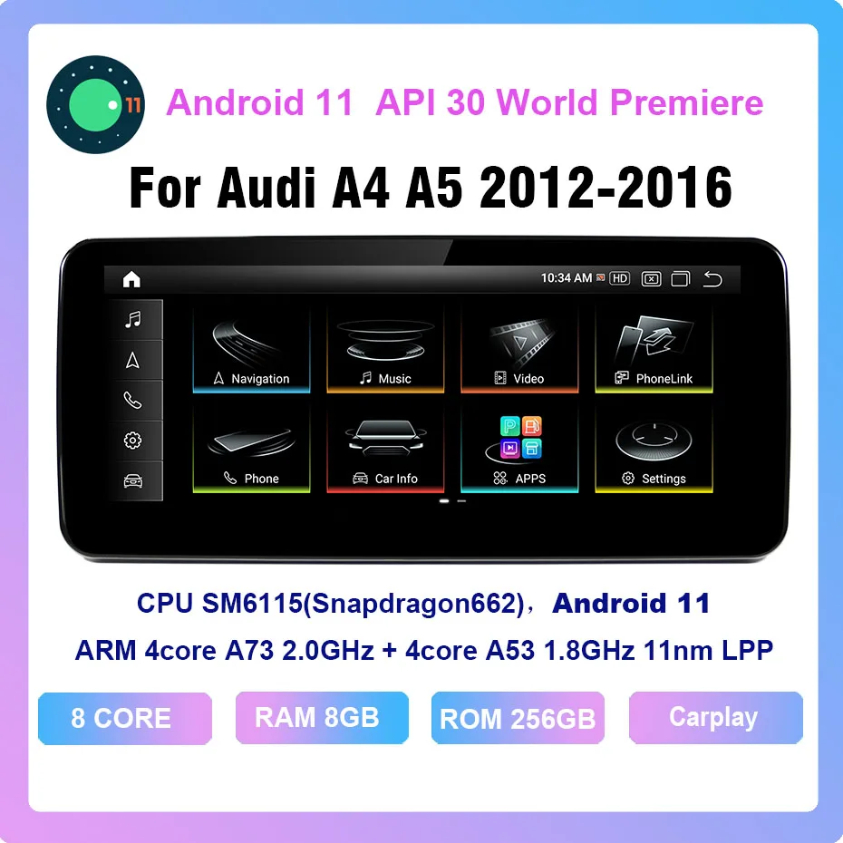 COHO For Audi Q5 2010-2013 Android 11.0 Octa Core 6+128G Car Multimedia Player Stereo Receiver Radio