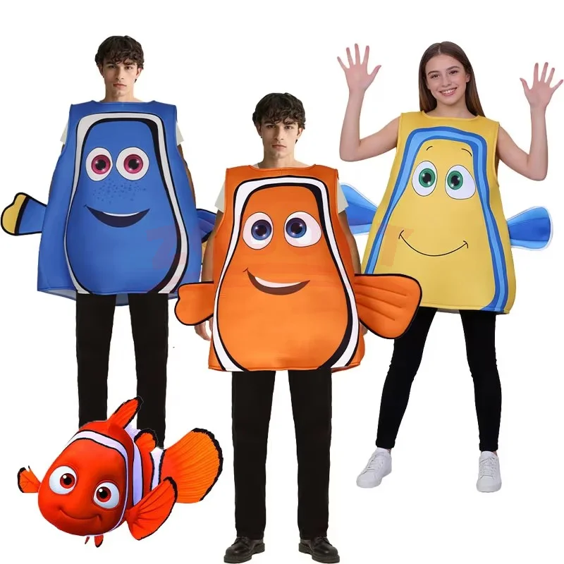 Costume de cosplay de poisson-clown Nemo, costume d'anime pour adultes, Nemo et Dory, costume de poisson-clown pour Halloween, Noël, fête, costume amusant de mousse.
