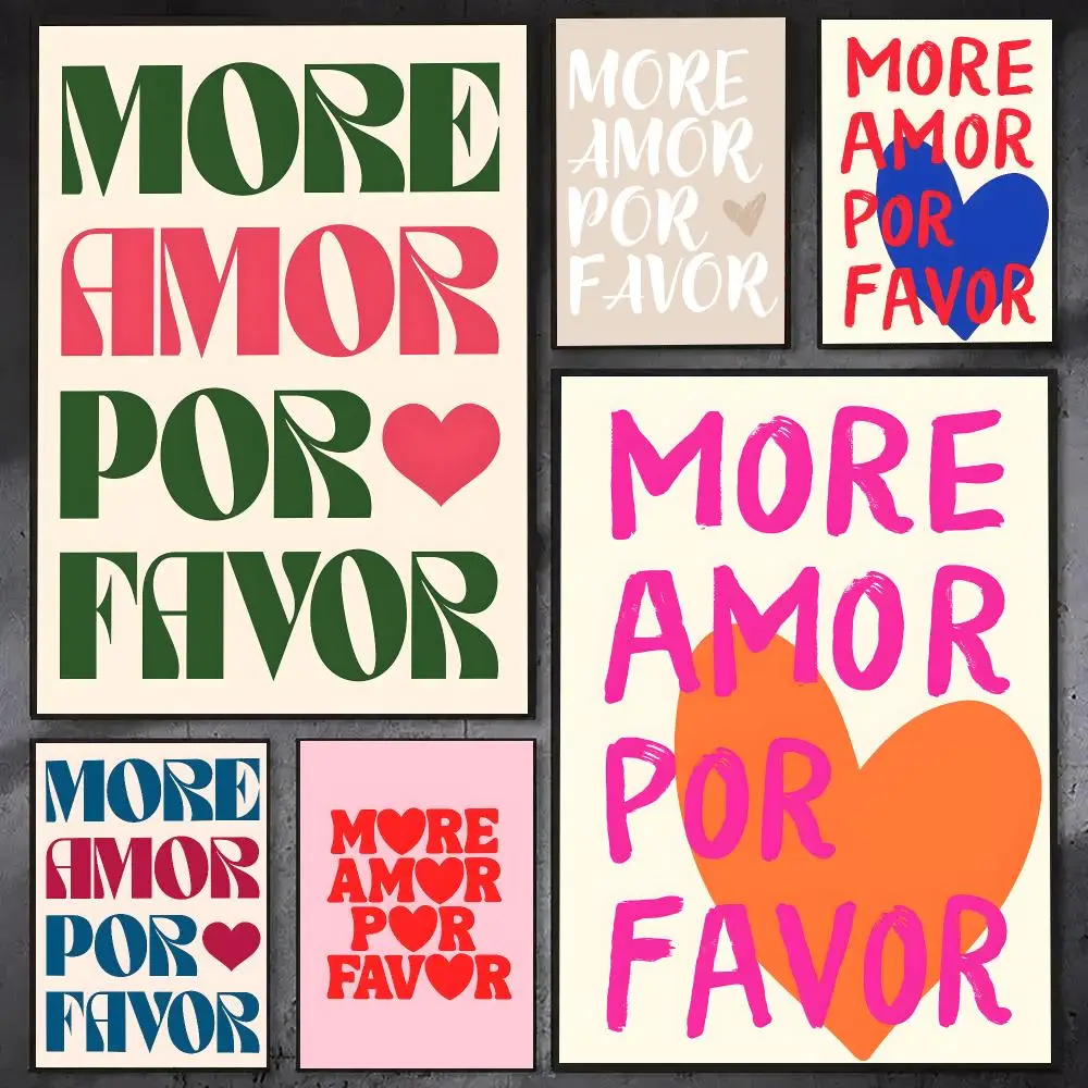 More Amor Por Favor Typography Poster HD Anime Hot Theme Singer/OST/Movie-Waterproof Self-Stick Home Decor