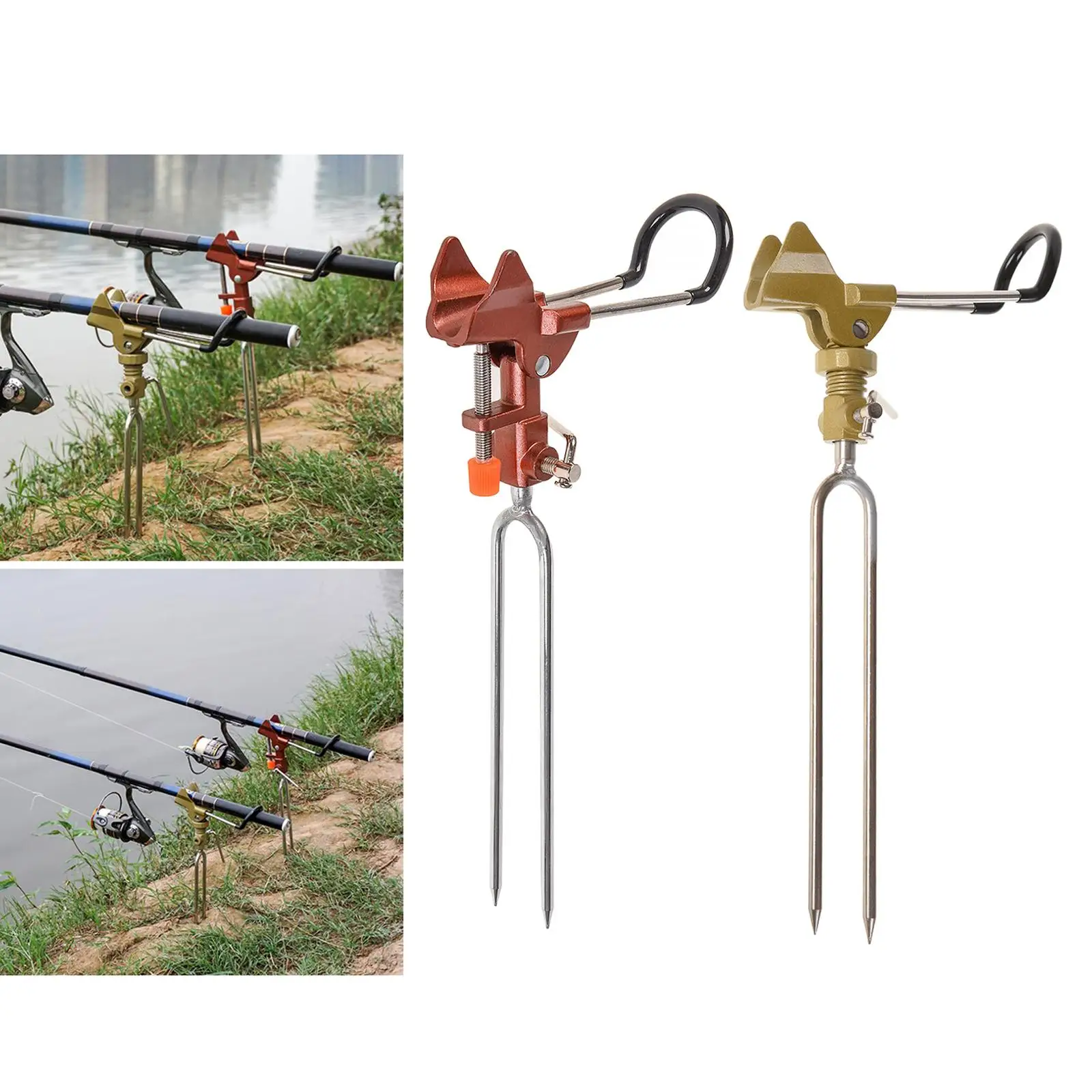 أصحاب قصبة الصيد الاستقرار الصيد رود في الهواء الطلق حامل رفوف قابل للتعديل الطين #4