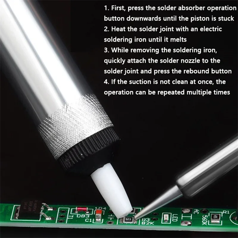 Blue Aluminum Metal Desoldering Pump Suction Tin Sucker Pen Removal Vacuum Soldering Iron Desolder Hand Welding Tools