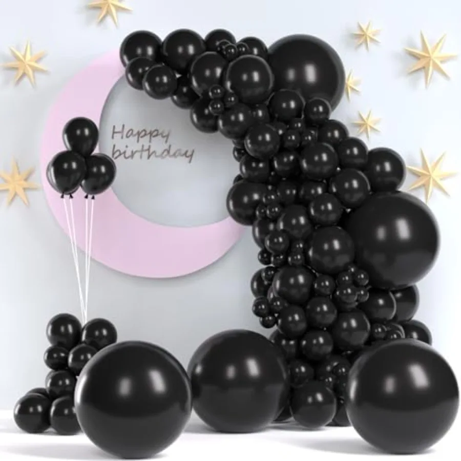 

Balloons, 140pcs 18 12 10 5 Inch Different Sizes Pack Party Latex Balloons for Birthday Halloween Holiday Balloon Garland as Pa