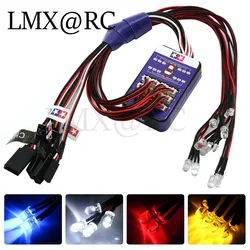 12 ultra LED flashing light system bright strobe lamps kit for 1/10 1/8 RC drift HSP Tamiya CC01 4WD Axial SCX10 RC Car Truck