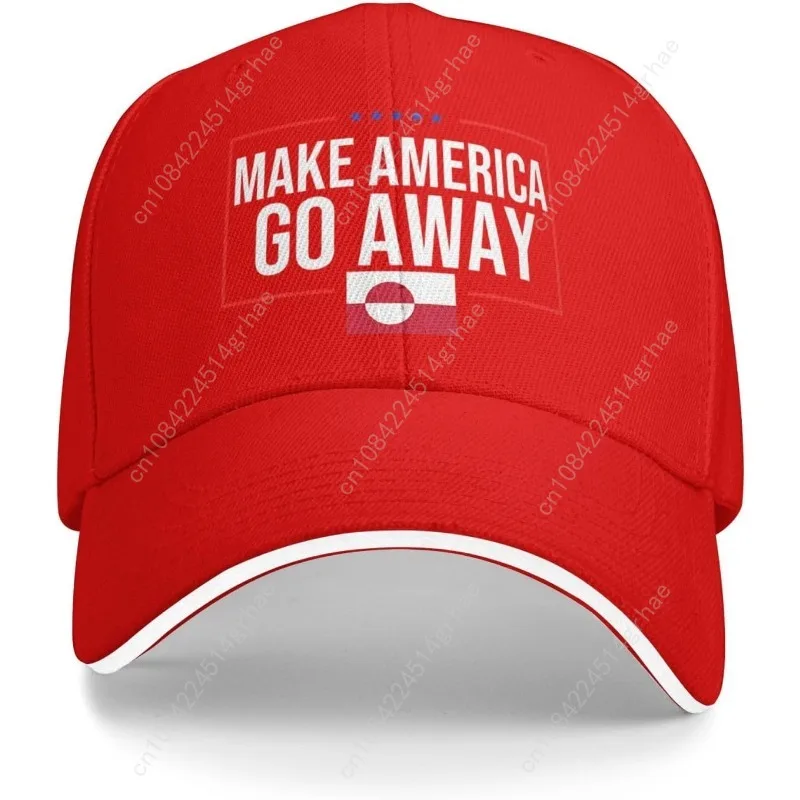 Kkaingg Baseball Cap Greenland Flag Make America Go Away Hat for Men Women Trucker Hat Adjustable Dad Hats Black