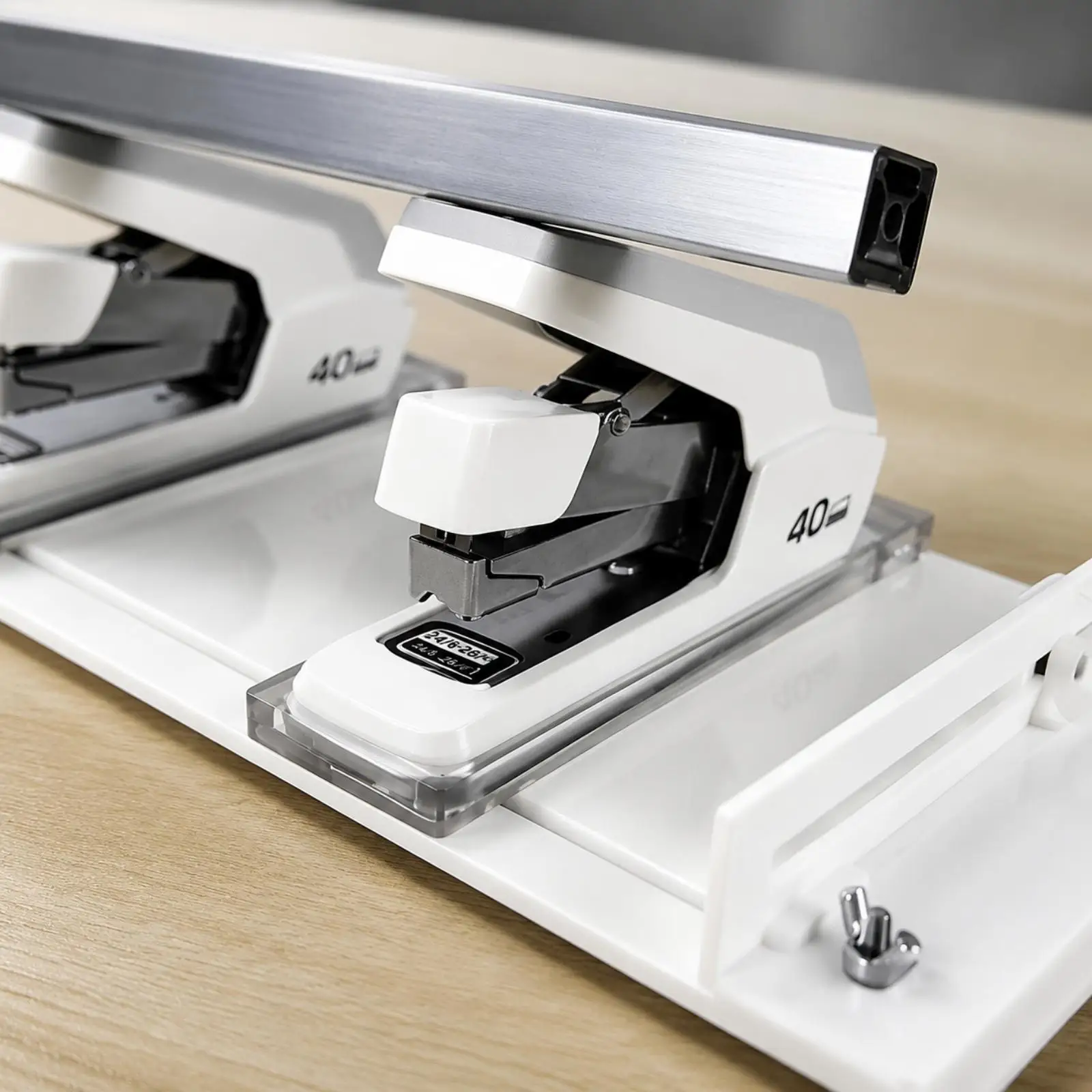 Desktop Adjustable Stapler for Office Paper 40 Sheets Capacity Long Reach Metal Stapler for Classroom Use