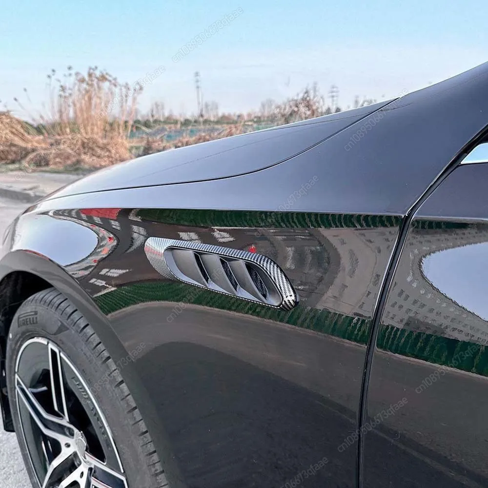 

Наклейка на крыло автомобиля, декоративная накладка на боковой воздухозаборник, ABS, глянцевый черный цвет, для Mercedes Benz C-класса W206 C200 C260 AMG C63 2022-2024+, тюнинг