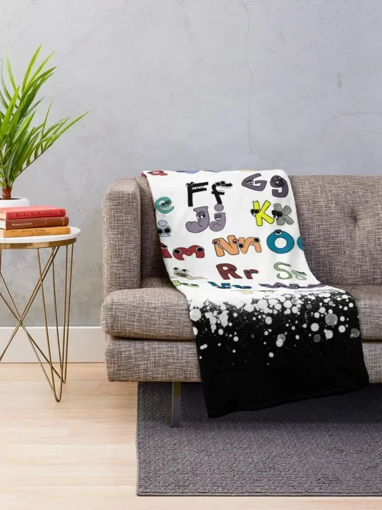 Bleached Alphabet Lore A-Z Throw Blanket Large Luxury Designer halloween Blankets