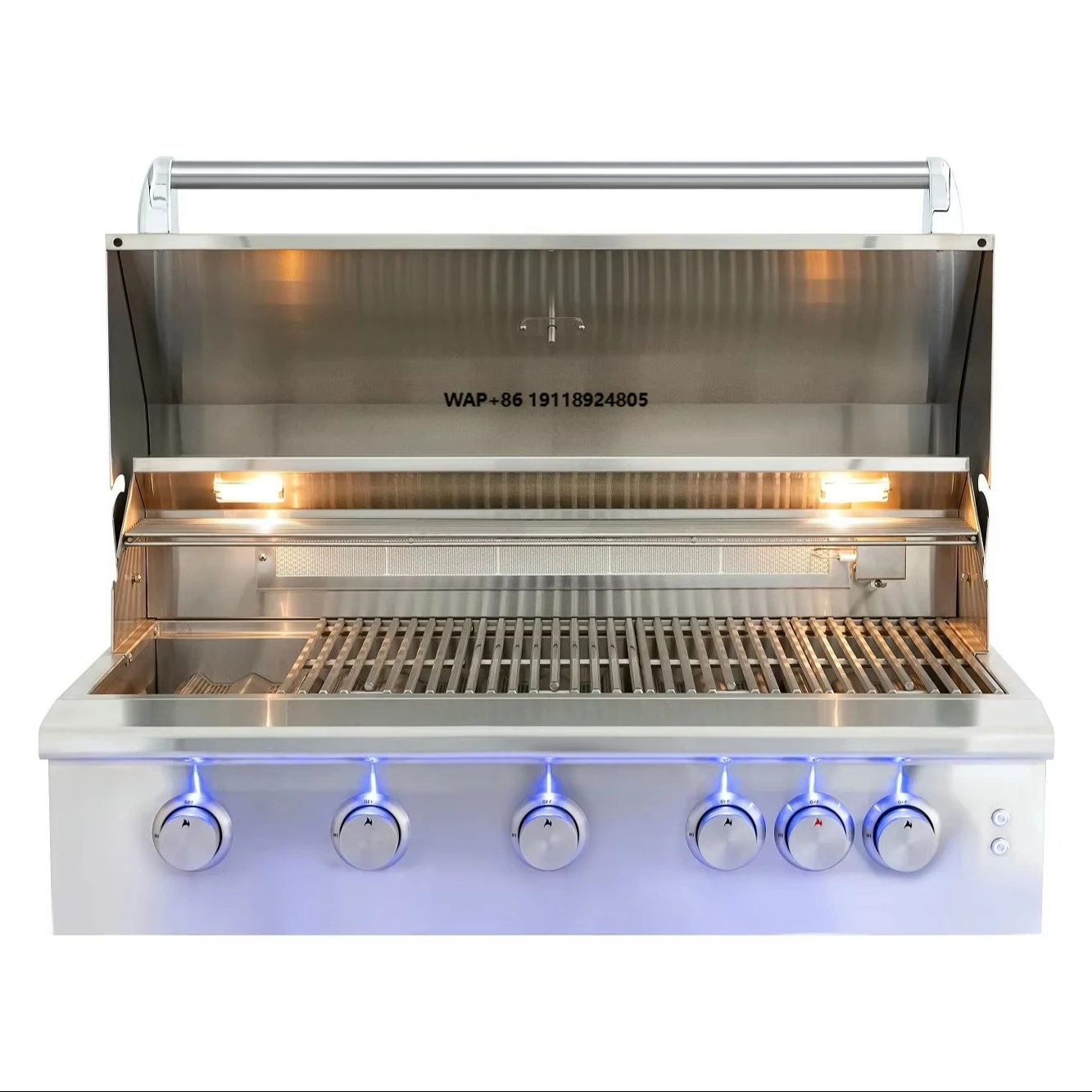 Heavy-Duty Stainless Steel 5-Burner Gas BBQ Grill Electronic Ignition Flame Safety Modern Luxurious Design Premium Quality