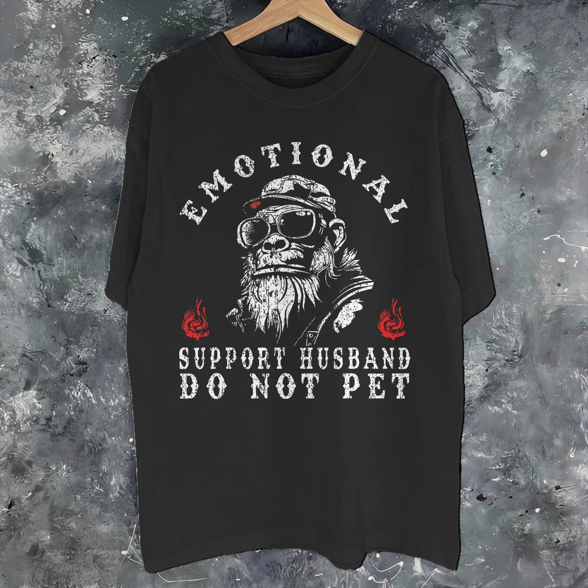 Emotional Support Husband Do Not Pet Tee Shirt for Men Women Gift T Shirts  Cotton Clothing