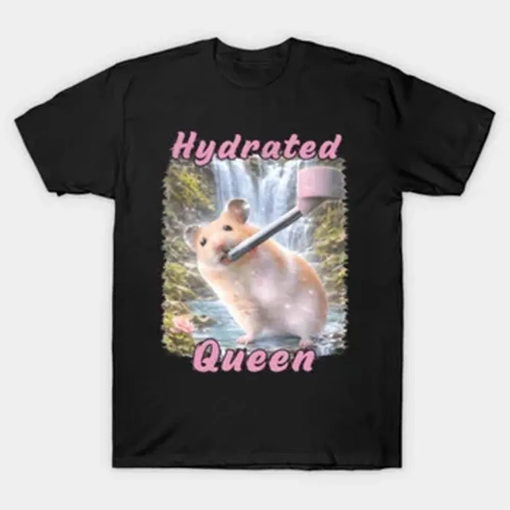 Hydrated Queen Hamster Shining Lake T-shirt For Men Women 100% Cotton T Shirts Short Sleeve