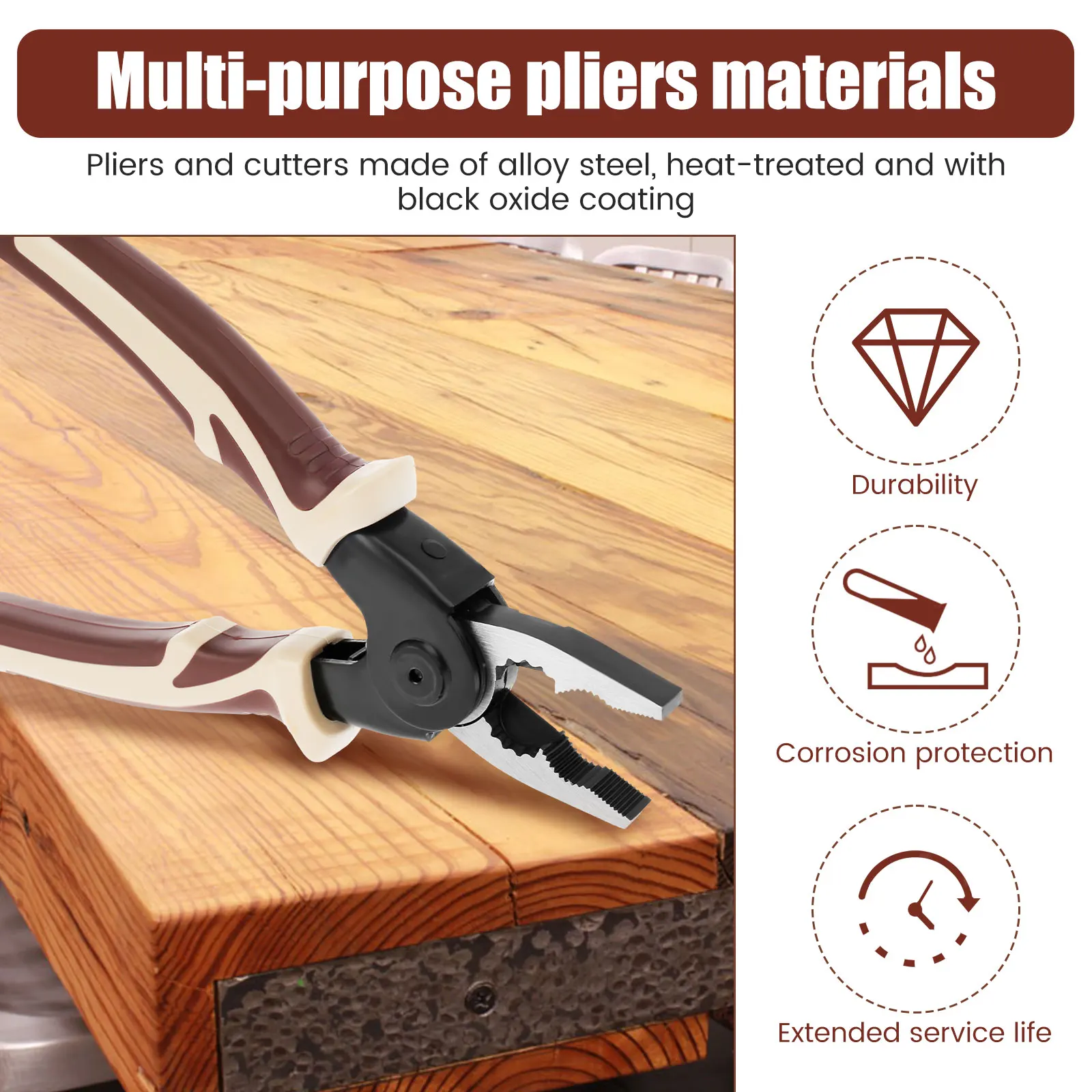 5 in 1 Multifunctional Plier Set with 5 Interchangeable Plier Head Tool Steel Multipurpose Plier Tool Kit with Wire Stripper