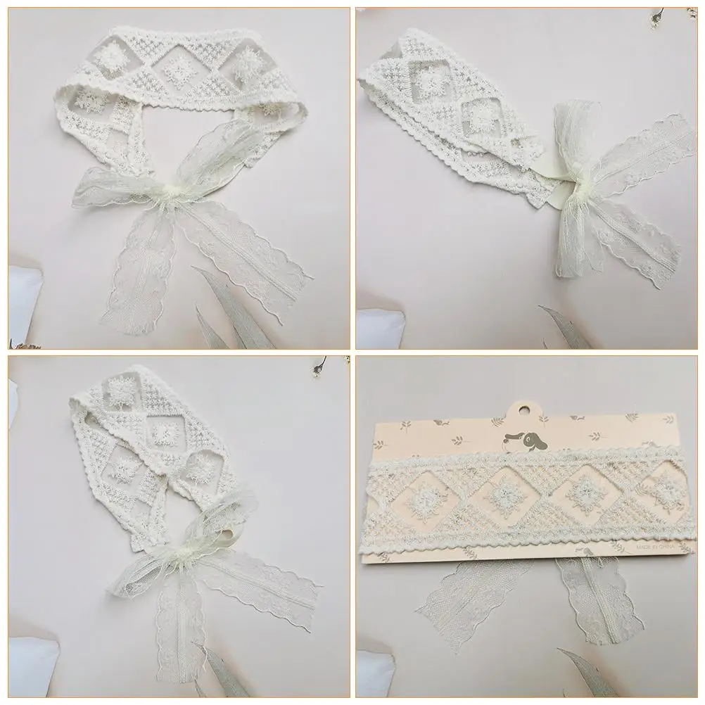 

2 Pcs Baby Princess Headbands Lace Cotton White Adjustable Newborn Girl Hair Accessories Photo Prop Soft Durable Lightweight