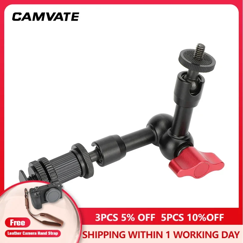 CAMVATE 7 "توضيح الذراع السحري مع محول تركيب الأحذية على شاشة كاميرا ، ميكروفون ، مصباح ليد ، اكسسوارات التصوير الفوتوغرافي