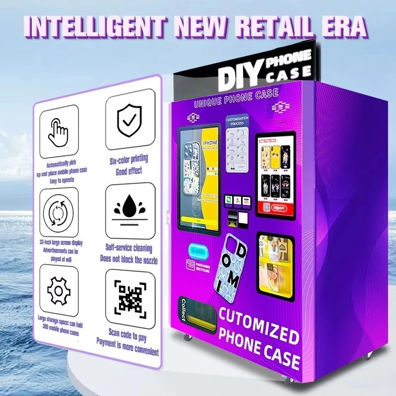 Shopping com um clique máquina de venda automática caso do telefone móvel impressora máquina de venda automática telefone diy