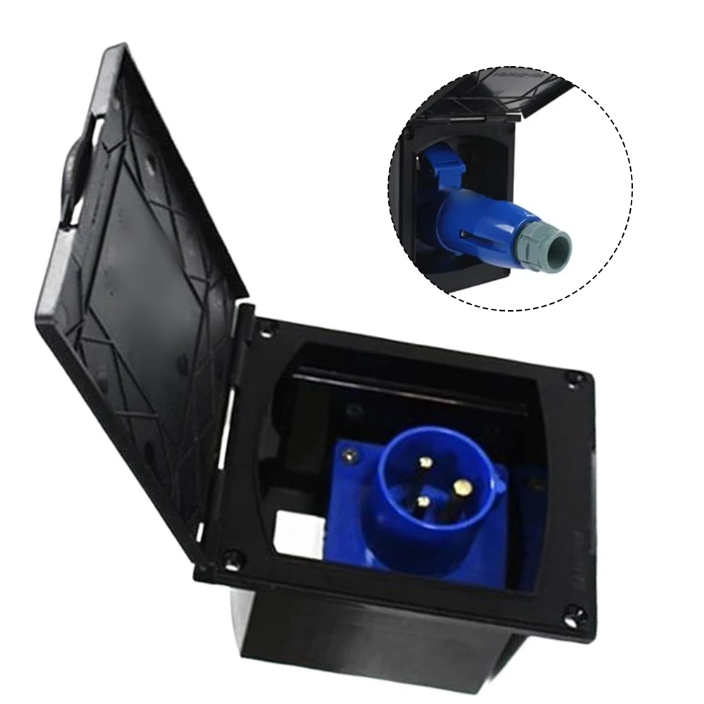 

Embedded 16A 3 pin Socket with Connector IP44 Waterproof Power Outlet for RV Camper Trailer Outdoor Electrical Connection