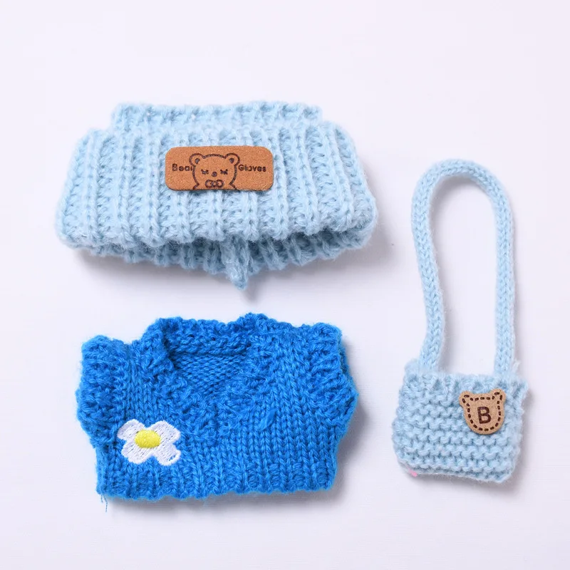 

For Labubu Doll Clothes Accessories Black and White Sweater Set Can Be Paired with Hats and Glasses Can Enhance Temperament